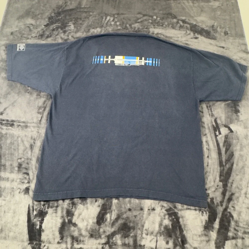 Enyce Graphic T-Shirt Mens XL Blue Vintage Streetwear Short Sleeve 100% Cotton